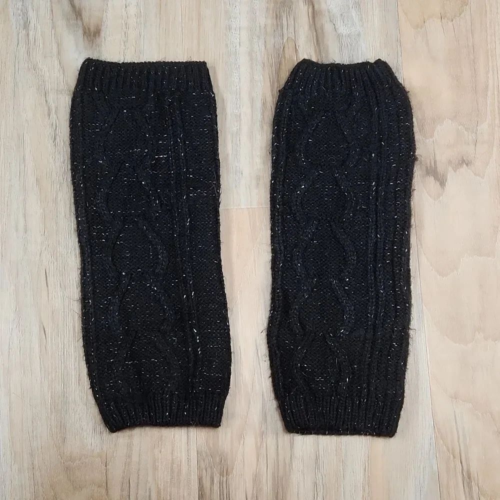 💜Black & Silver Knit Girl's Leg Warmers